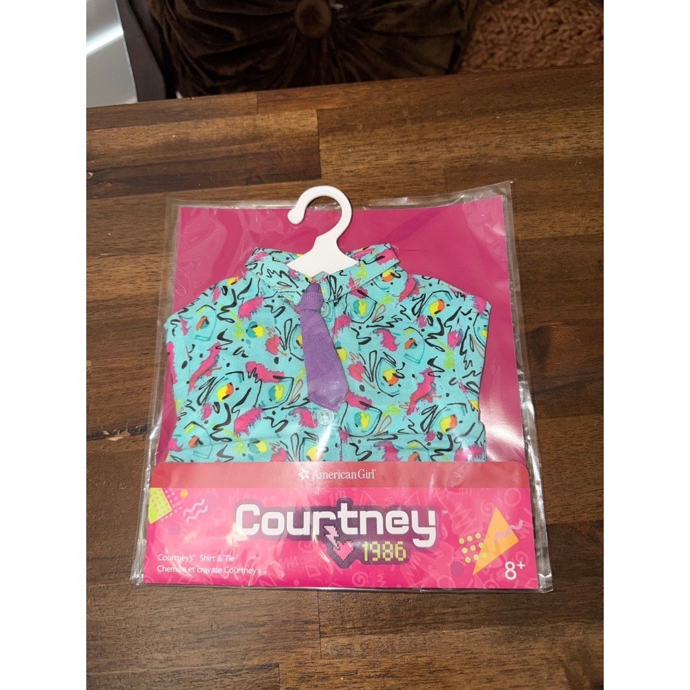 American Girl Doll GOTY Courtney Button Shirt and Tie new colorful